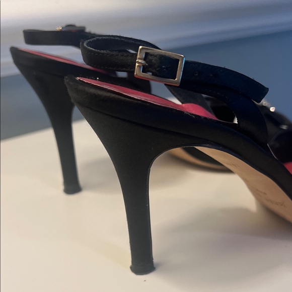 Kate Spade Black Heels with Crystal Bow - Picture 5 of 6